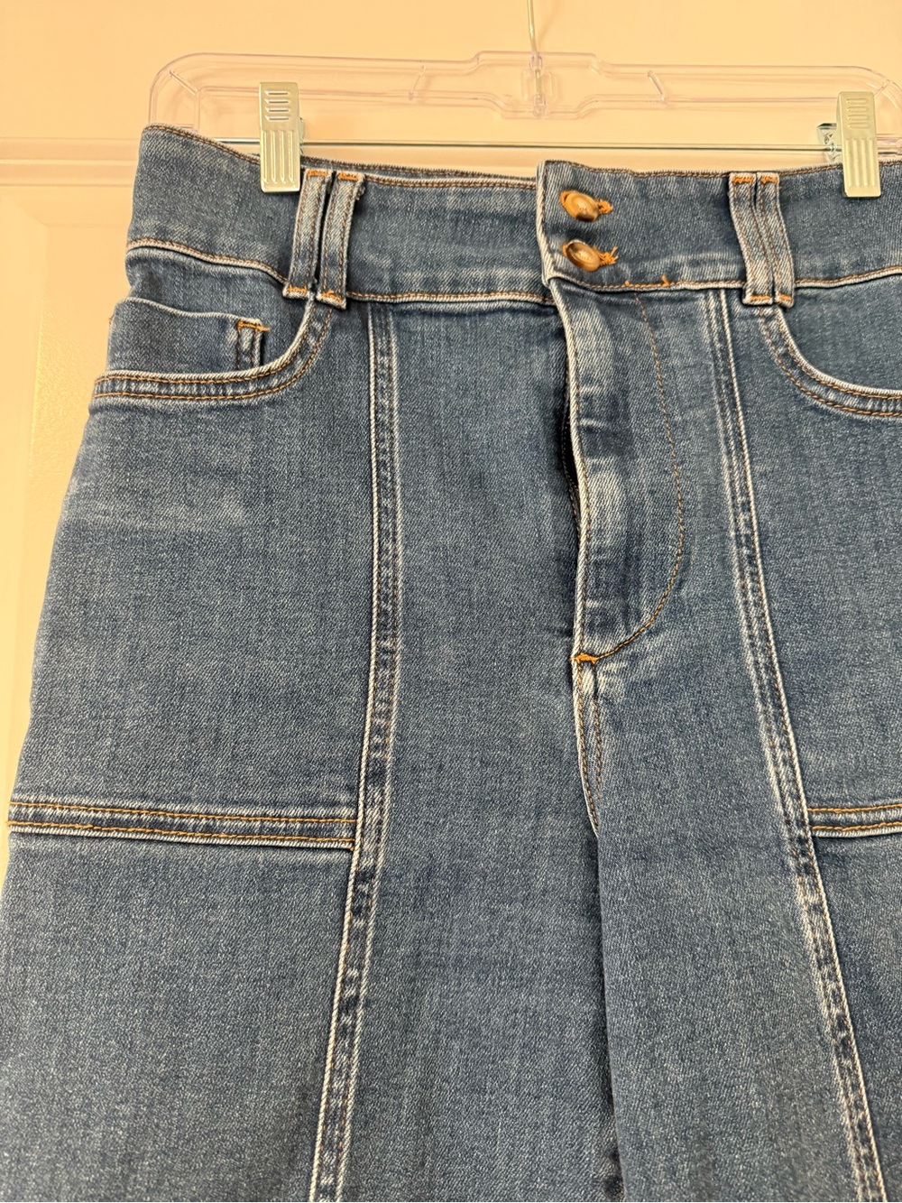 Pilcro Dark Blue Wide-Leg High-Rise Jeans - Picture 2 of 5